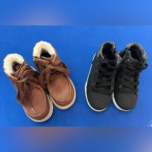 Kids Brown Faux-Shearling Lace-Up Boots $ Black boots easy slip ons